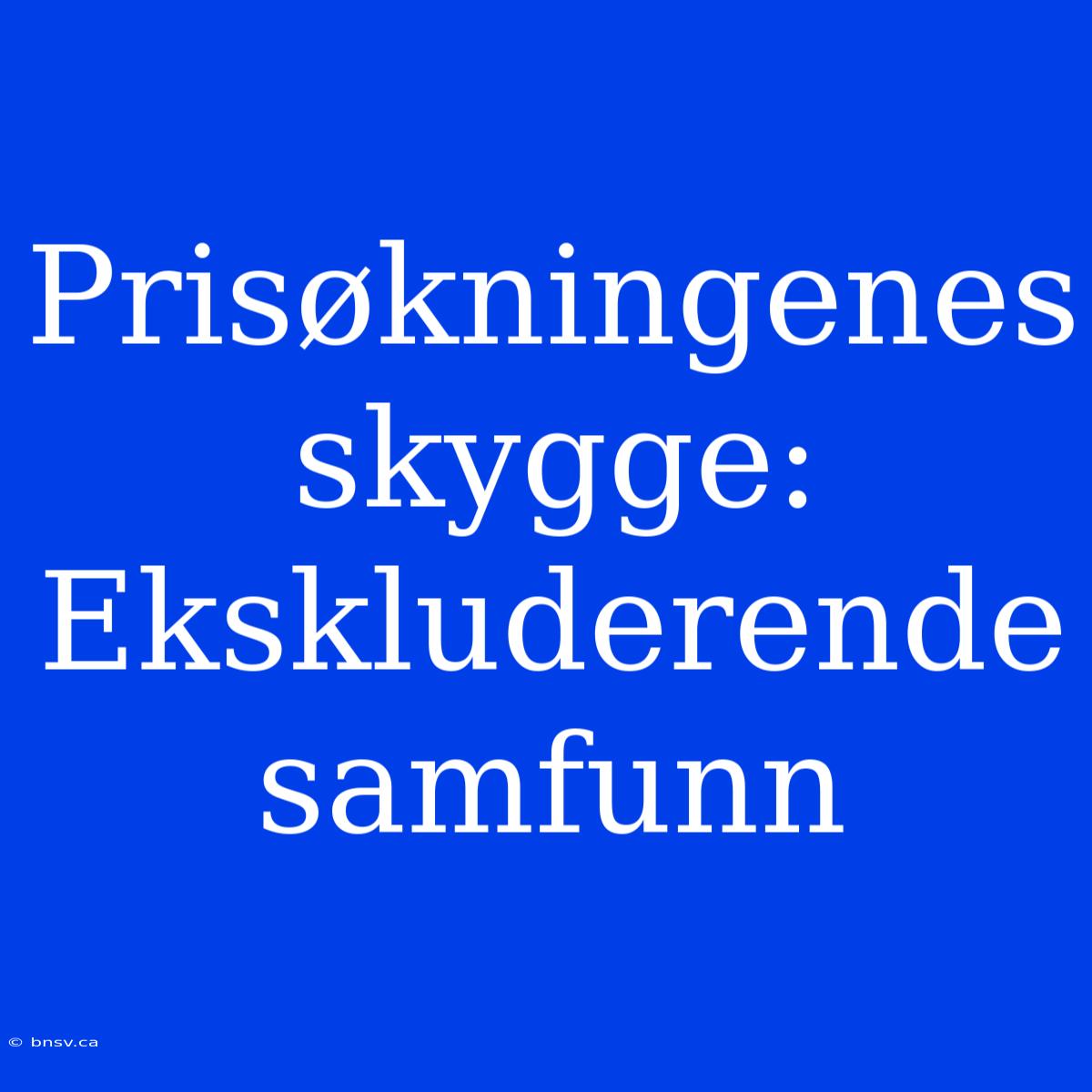 Prisøkningenes Skygge: Ekskluderende Samfunn