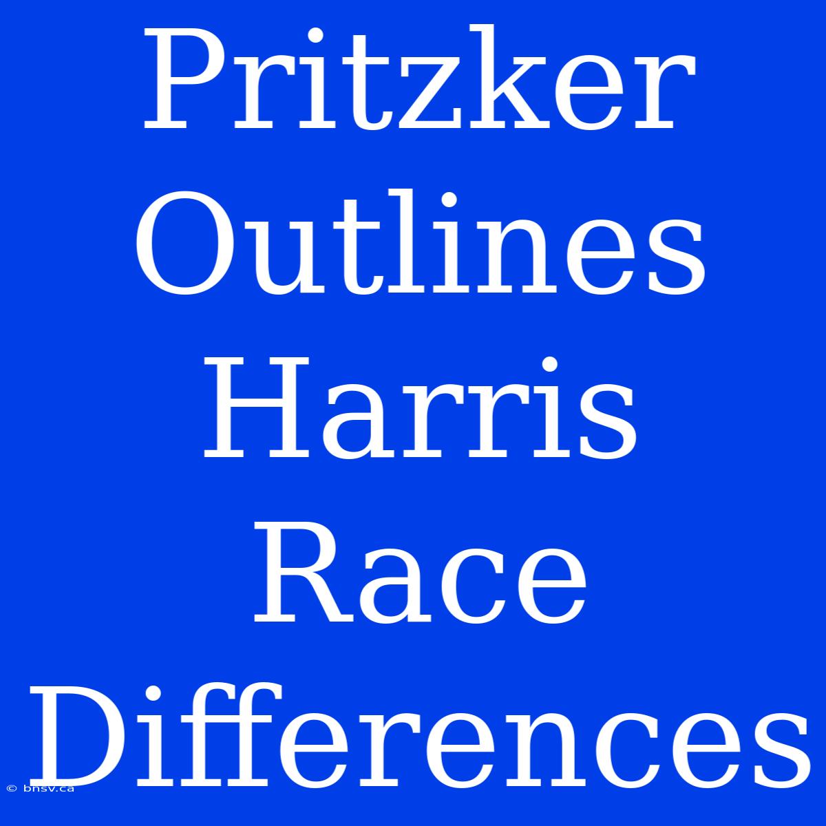 Pritzker Outlines Harris Race Differences