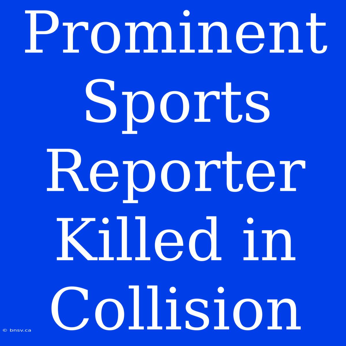 Prominent Sports Reporter Killed In Collision