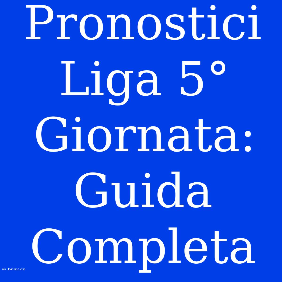 Pronostici Liga 5° Giornata: Guida Completa