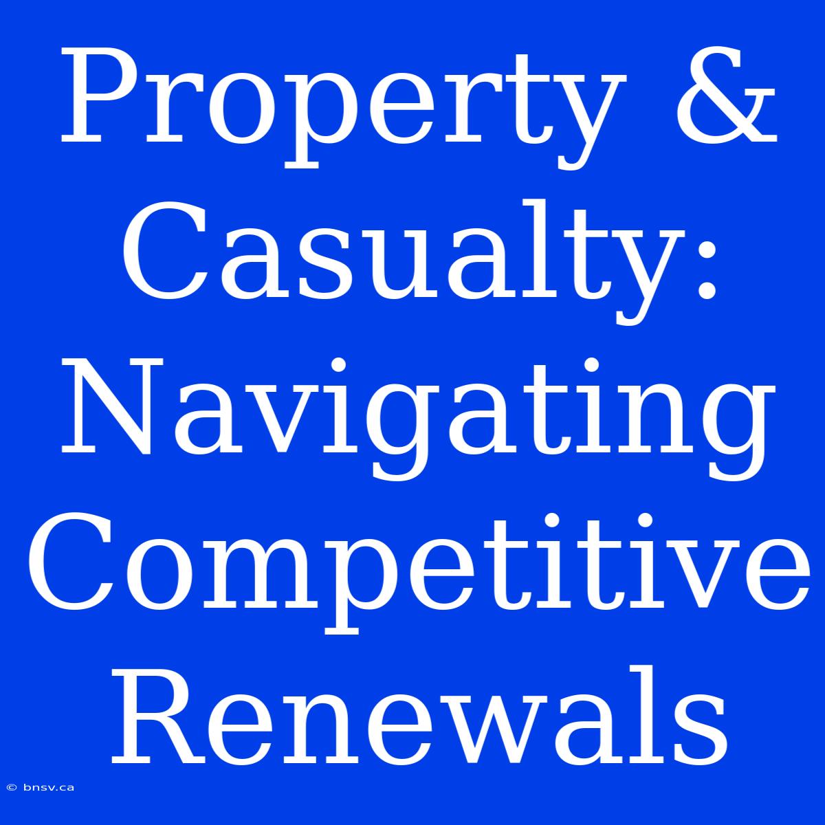 Property & Casualty: Navigating Competitive Renewals