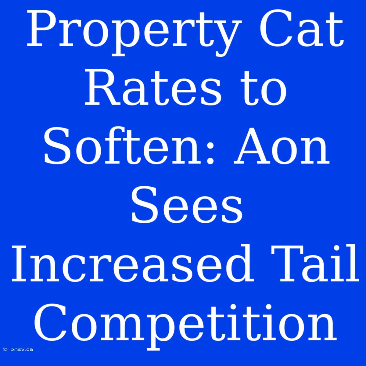 Property Cat Rates To Soften: Aon Sees Increased Tail Competition