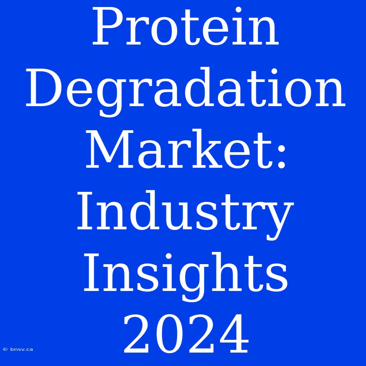 Protein Degradation Market: Industry Insights 2024