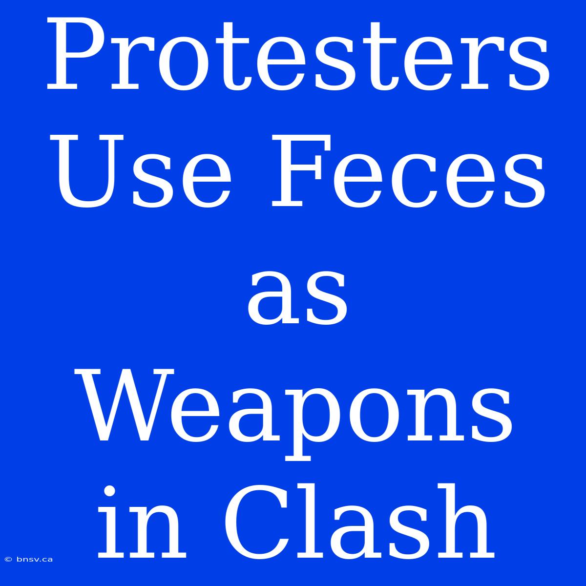 Protesters Use Feces As Weapons In Clash