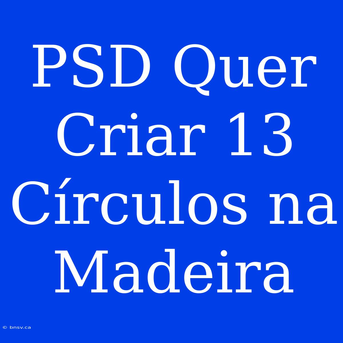 PSD Quer Criar 13 Círculos Na Madeira