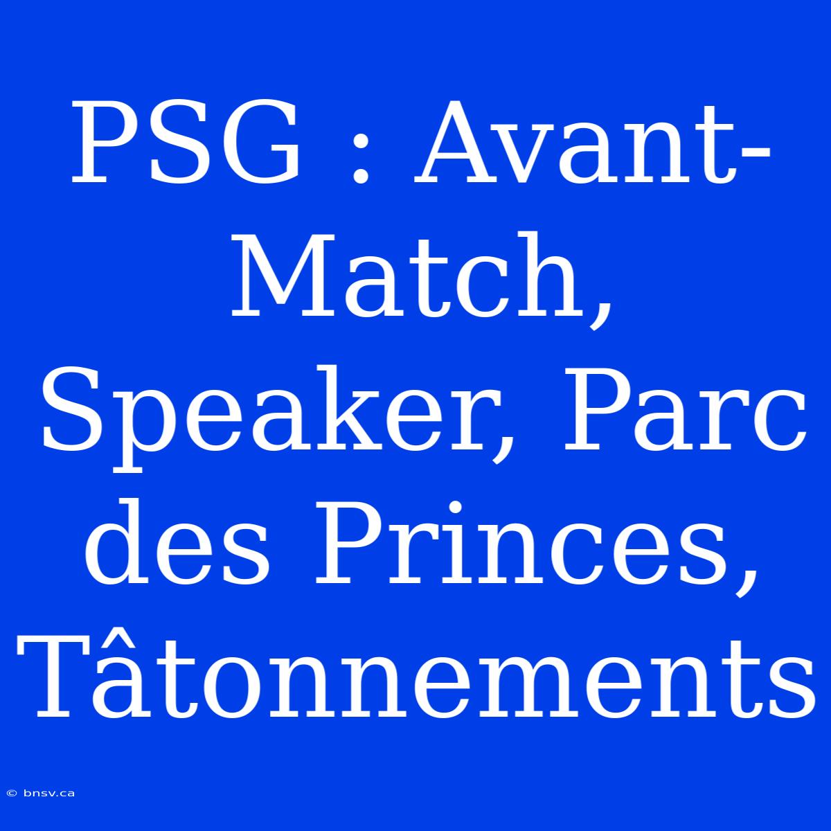 PSG : Avant-Match, Speaker, Parc Des Princes, Tâtonnements