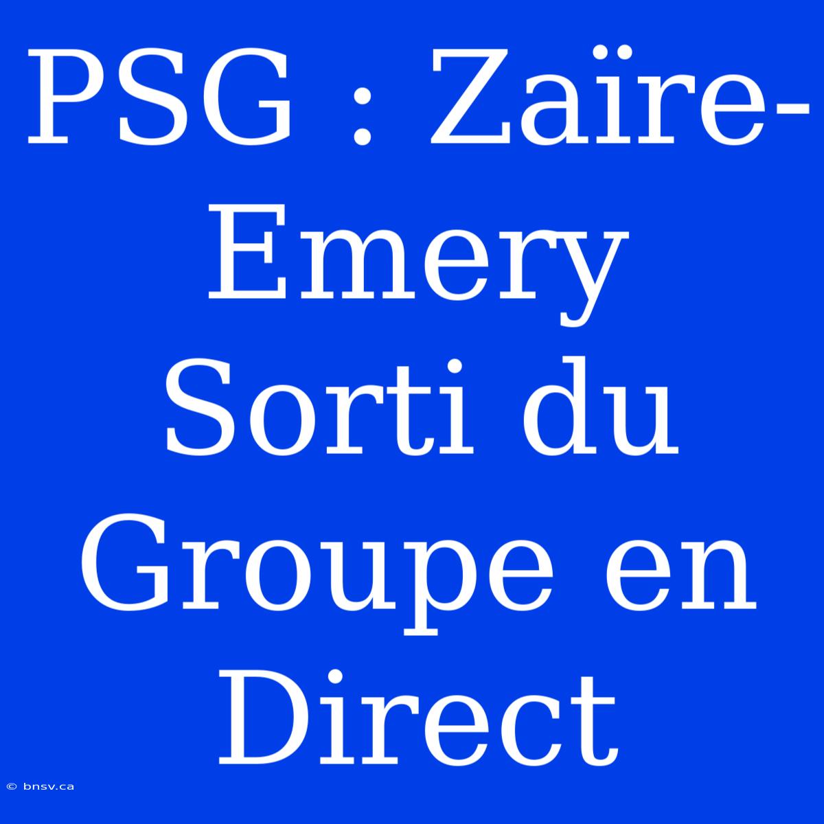 PSG : Zaïre-Emery Sorti Du Groupe En Direct