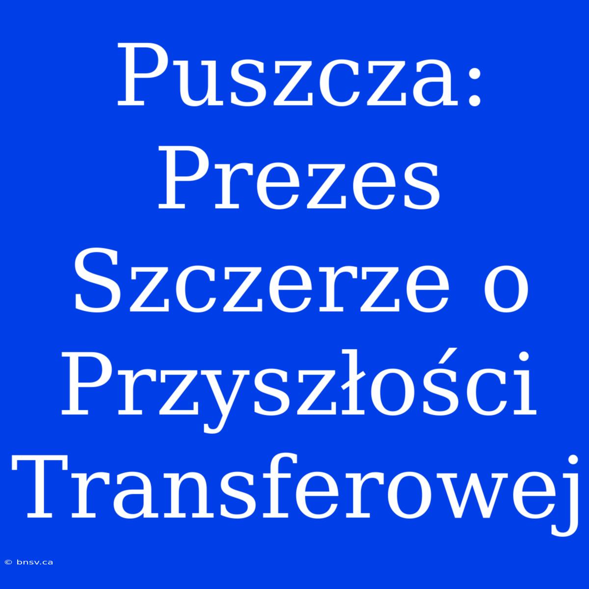 Puszcza: Prezes Szczerze O Przyszłości Transferowej