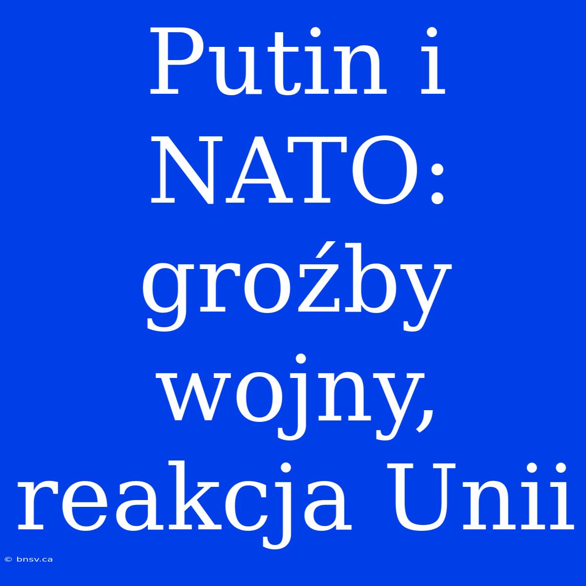 Putin I NATO: Groźby Wojny, Reakcja Unii