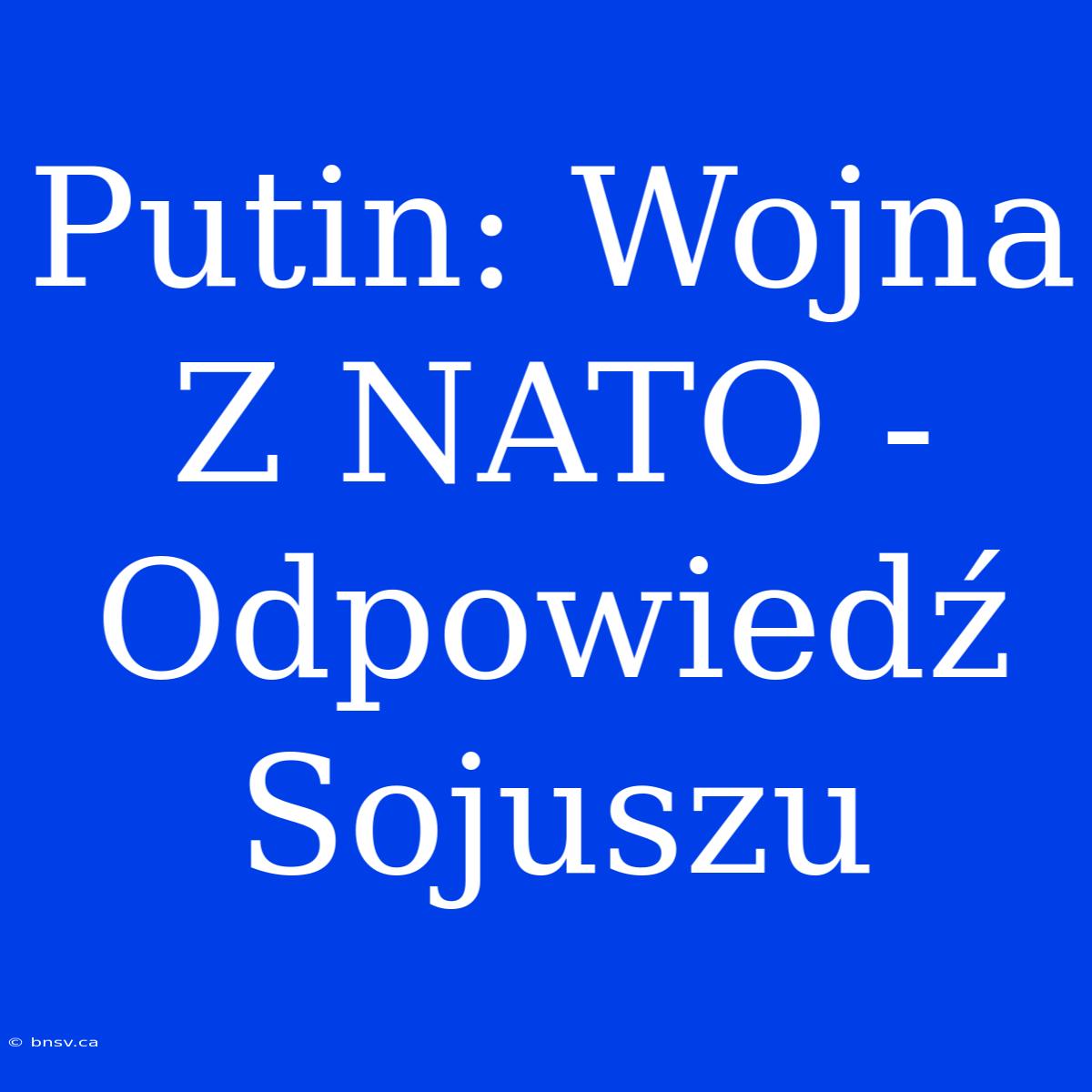 Putin: Wojna Z NATO - Odpowiedź Sojuszu