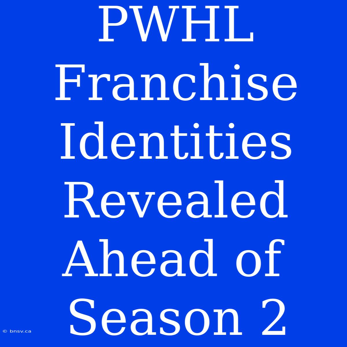 PWHL Franchise Identities Revealed Ahead Of Season 2