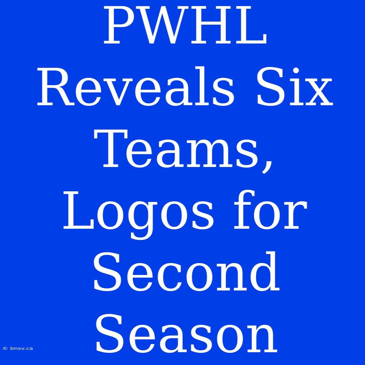 PWHL Reveals Six Teams, Logos For Second Season