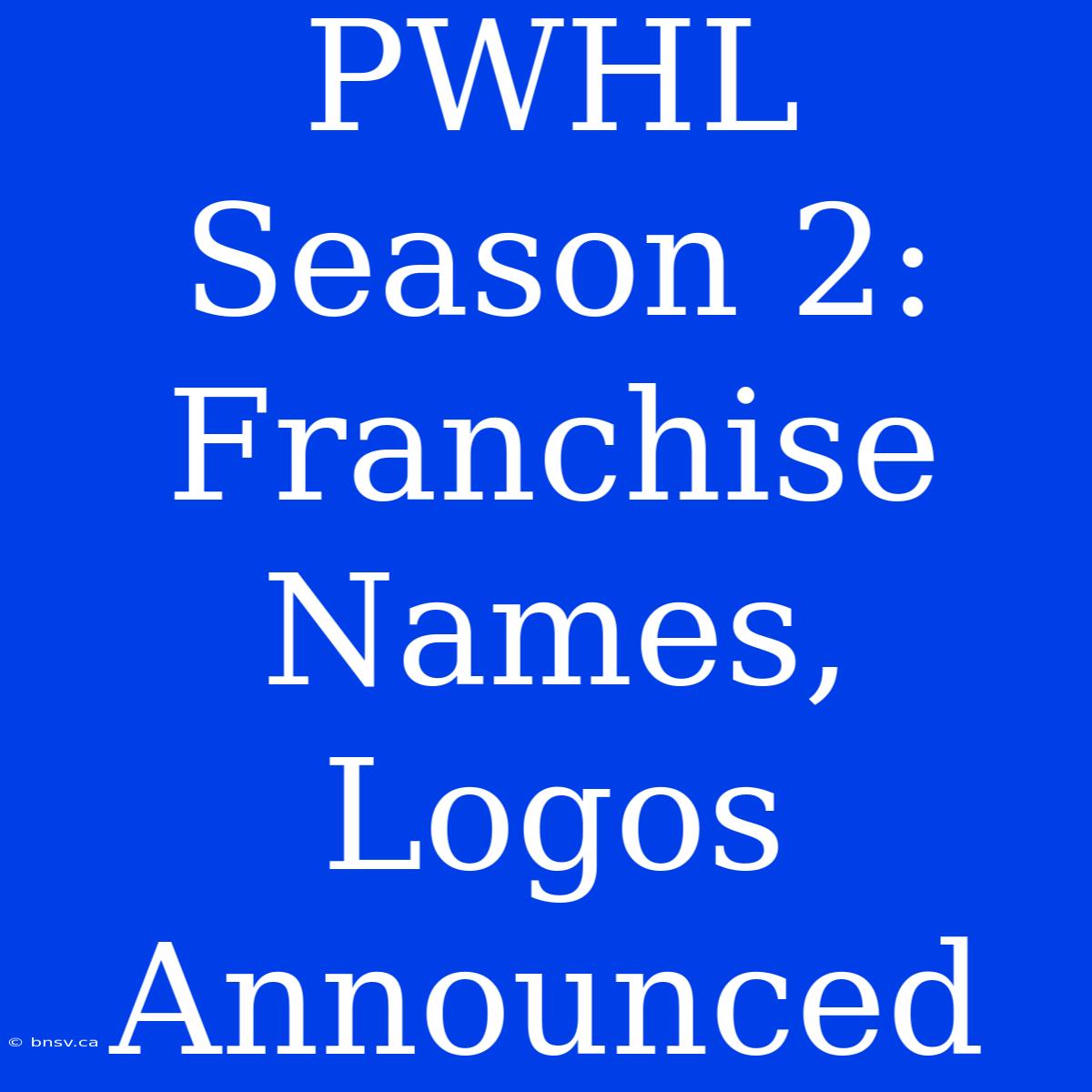 PWHL Season 2: Franchise Names, Logos Announced