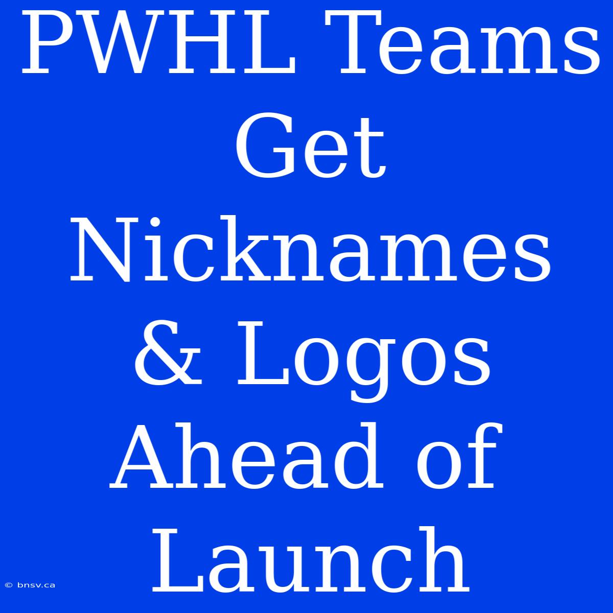 PWHL Teams Get Nicknames & Logos Ahead Of Launch