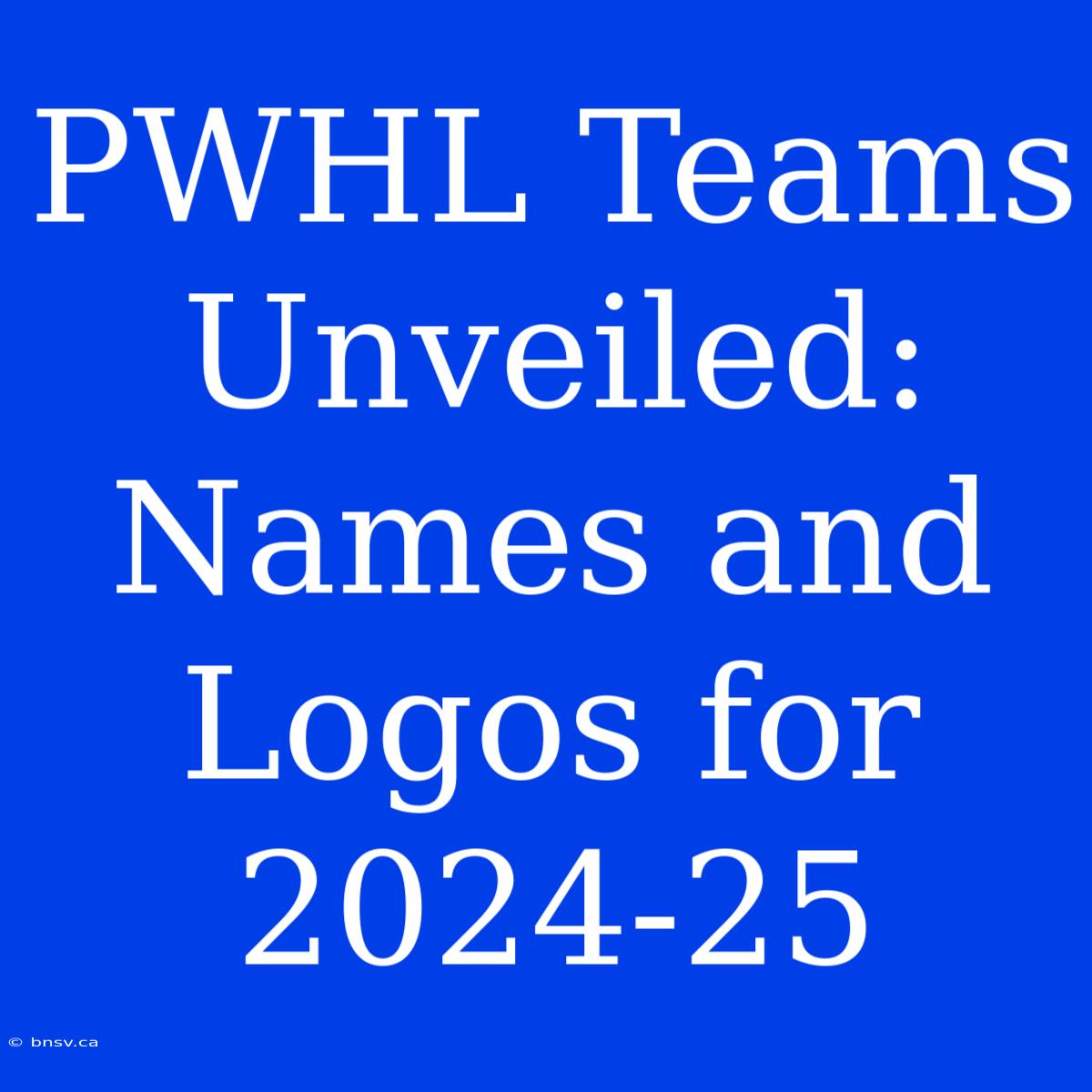 PWHL Teams Unveiled: Names And Logos For 2024-25