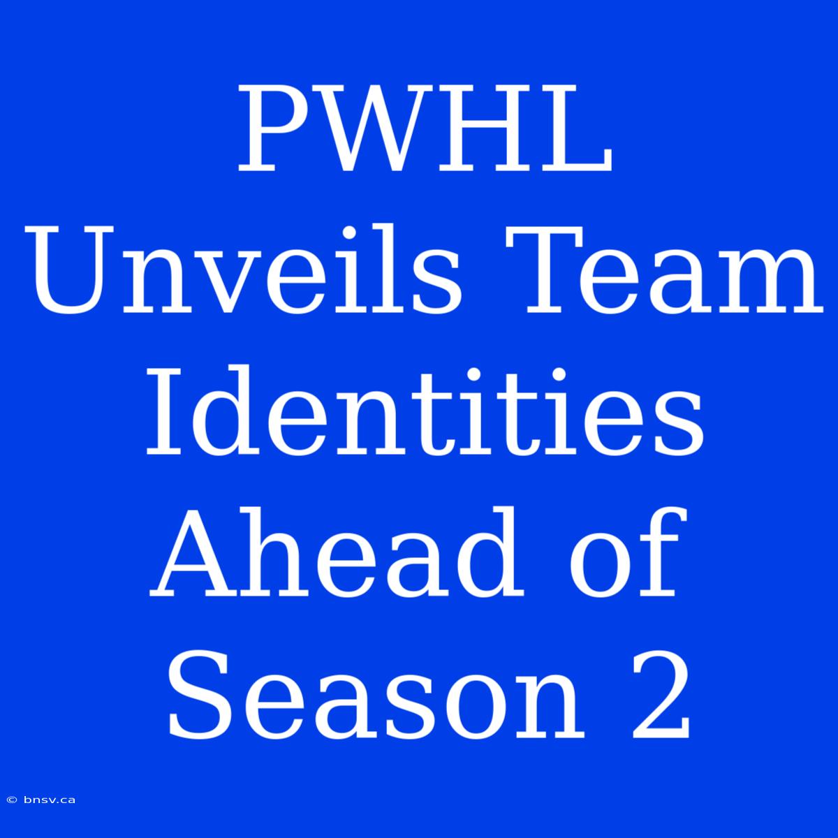 PWHL Unveils Team Identities Ahead Of Season 2