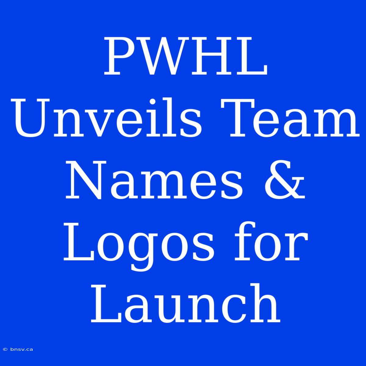 PWHL Unveils Team Names & Logos For Launch