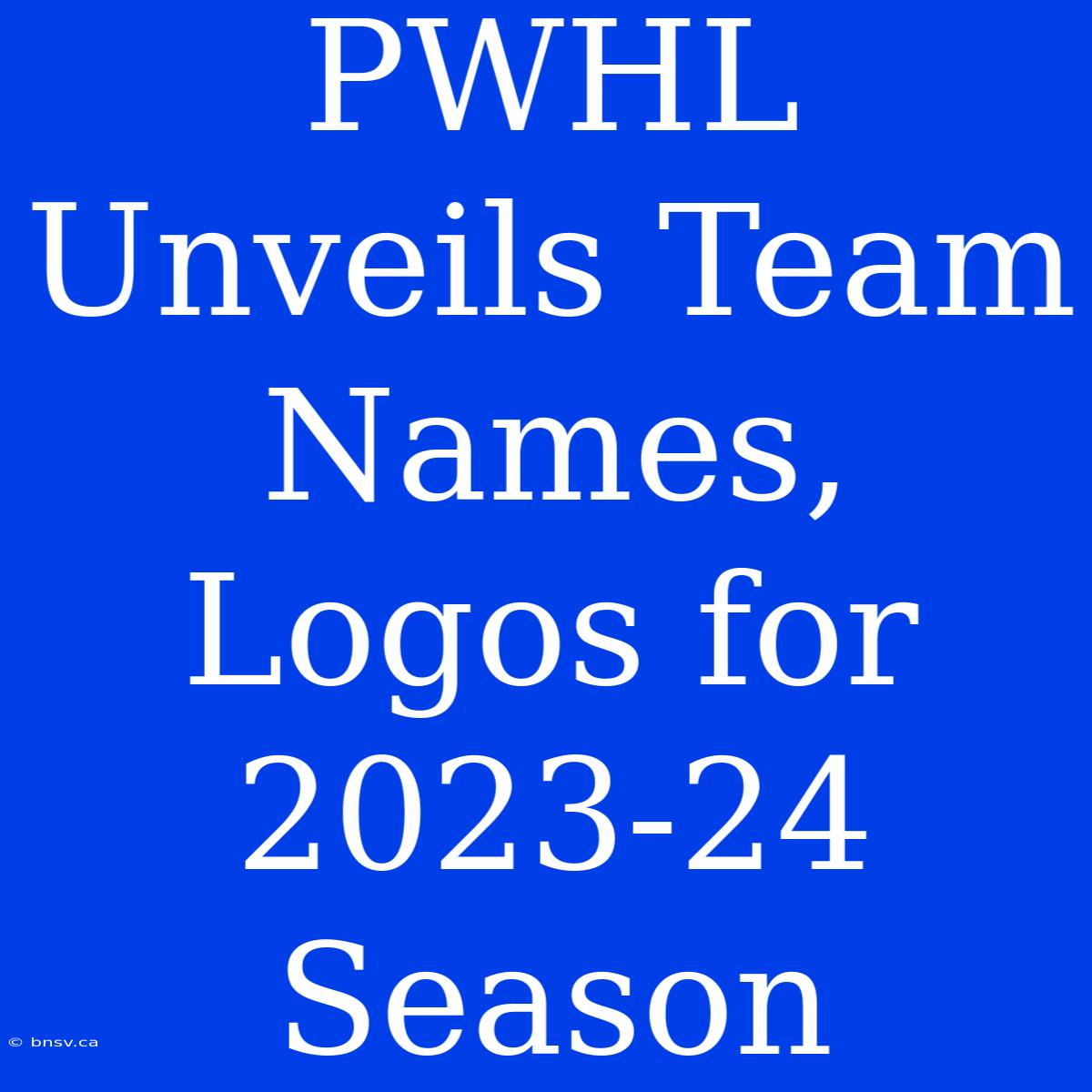 PWHL Unveils Team Names, Logos For 2023-24 Season