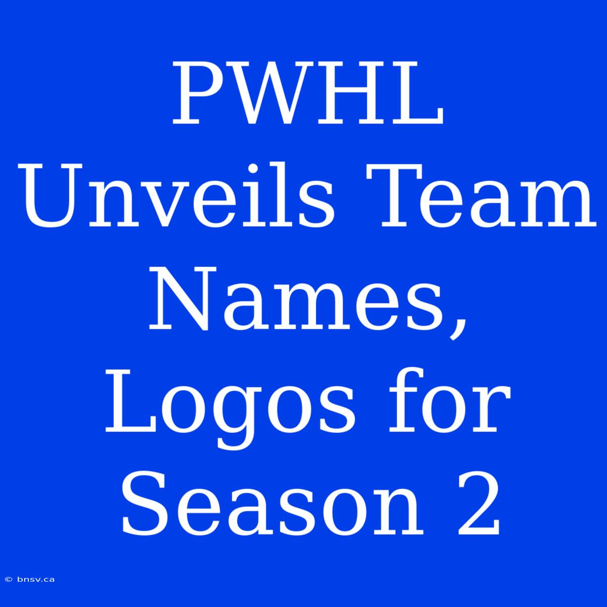 PWHL Unveils Team Names, Logos For Season 2