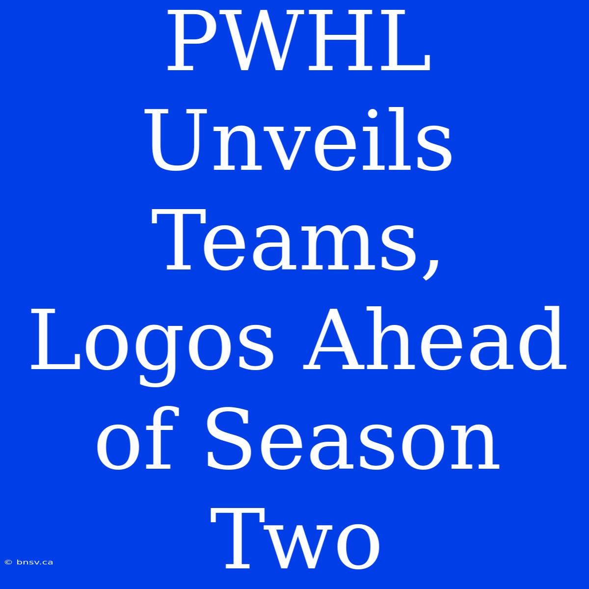 PWHL Unveils Teams, Logos Ahead Of Season Two