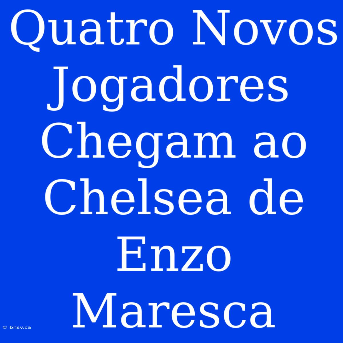 Quatro Novos Jogadores Chegam Ao Chelsea De Enzo Maresca