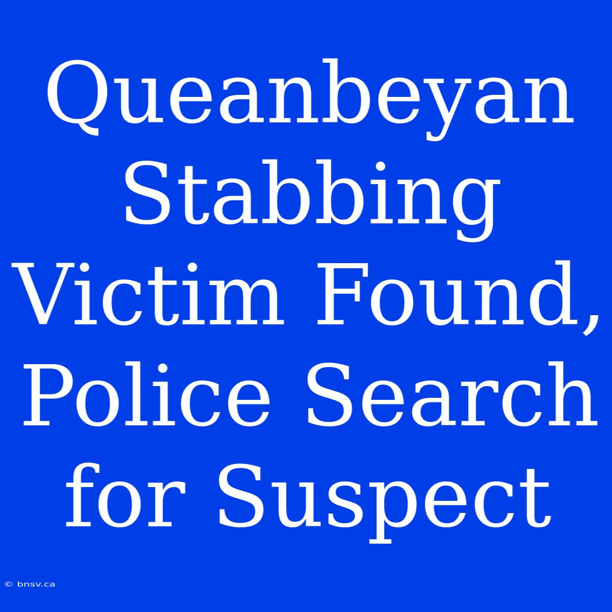 Queanbeyan Stabbing Victim Found, Police Search For Suspect