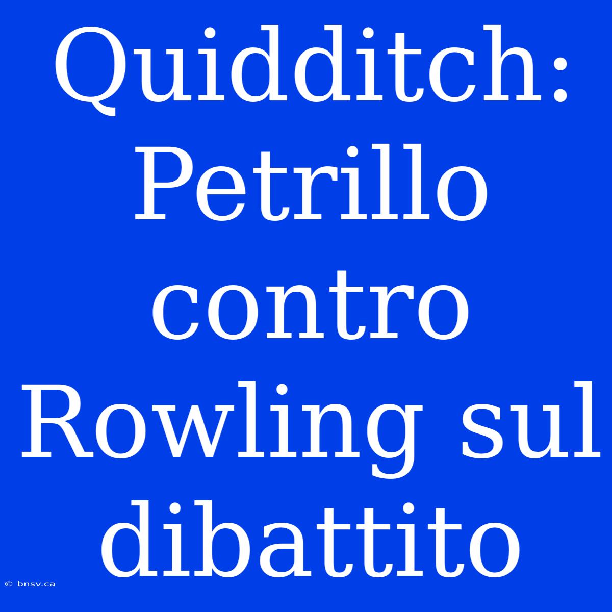 Quidditch: Petrillo Contro Rowling Sul Dibattito