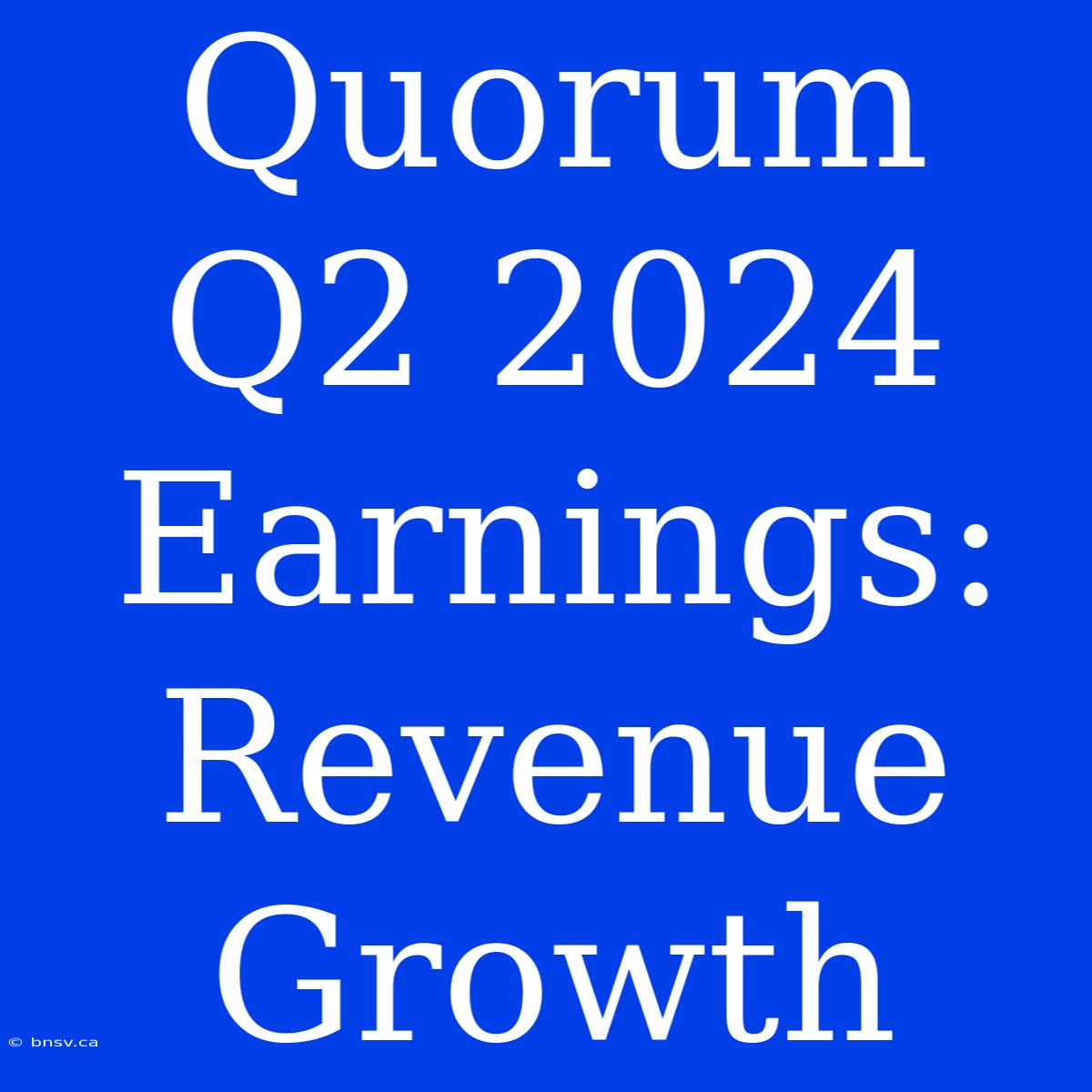 Quorum Q2 2024 Earnings: Revenue Growth