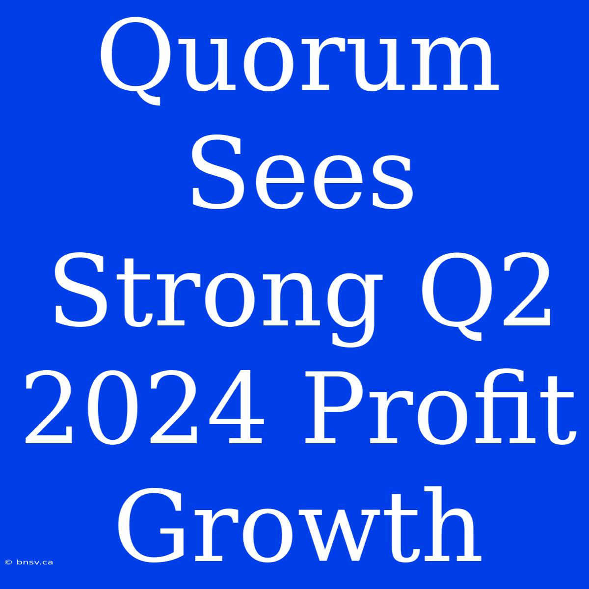 Quorum Sees Strong Q2 2024 Profit Growth