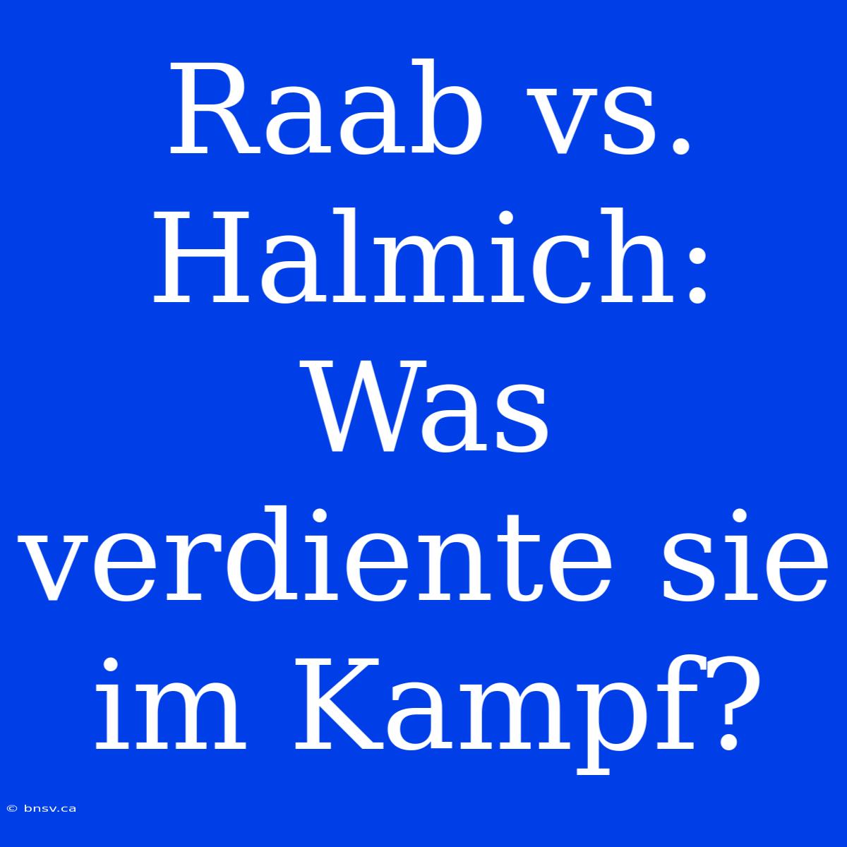 Raab Vs. Halmich: Was Verdiente Sie Im Kampf?