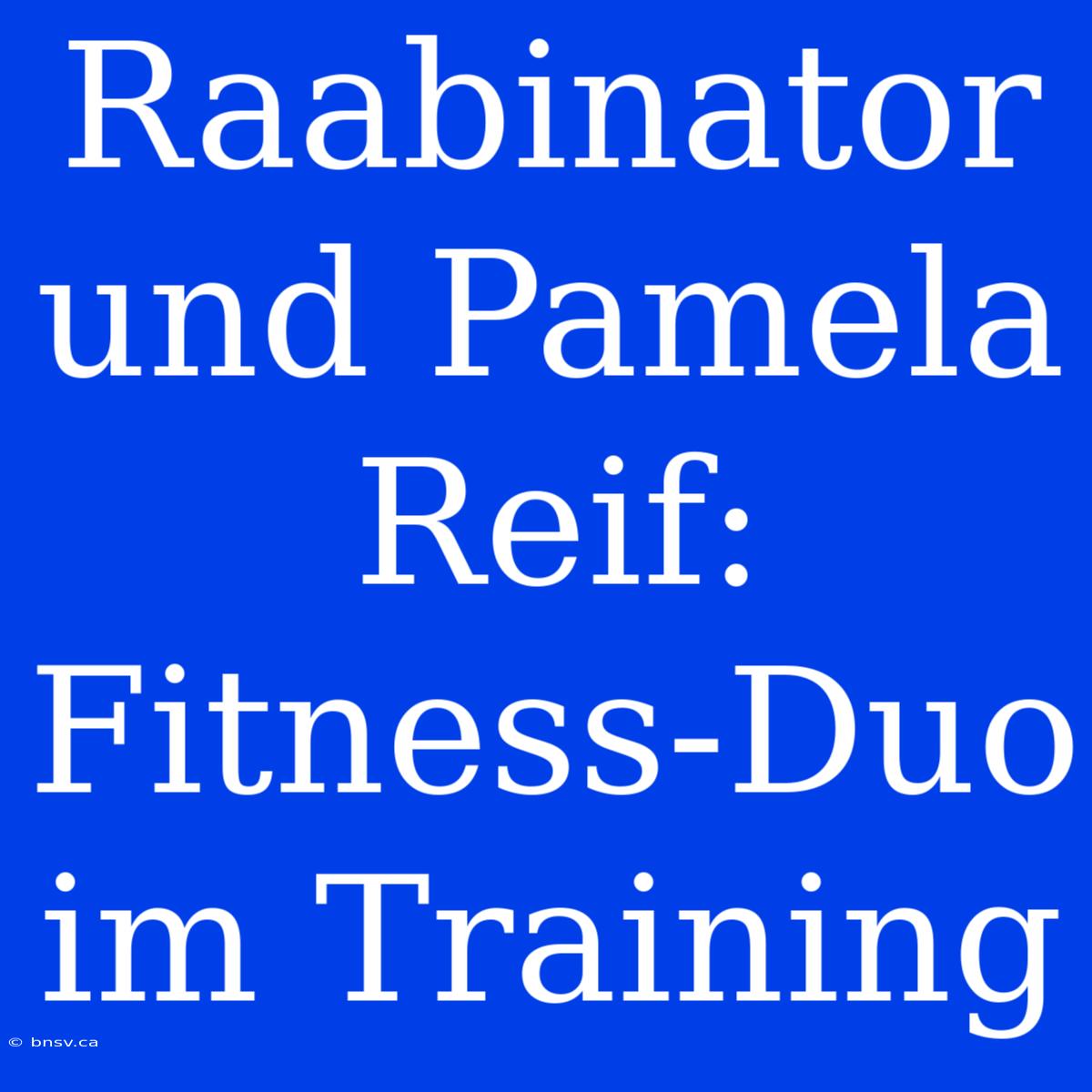 Raabinator Und Pamela Reif: Fitness-Duo Im Training