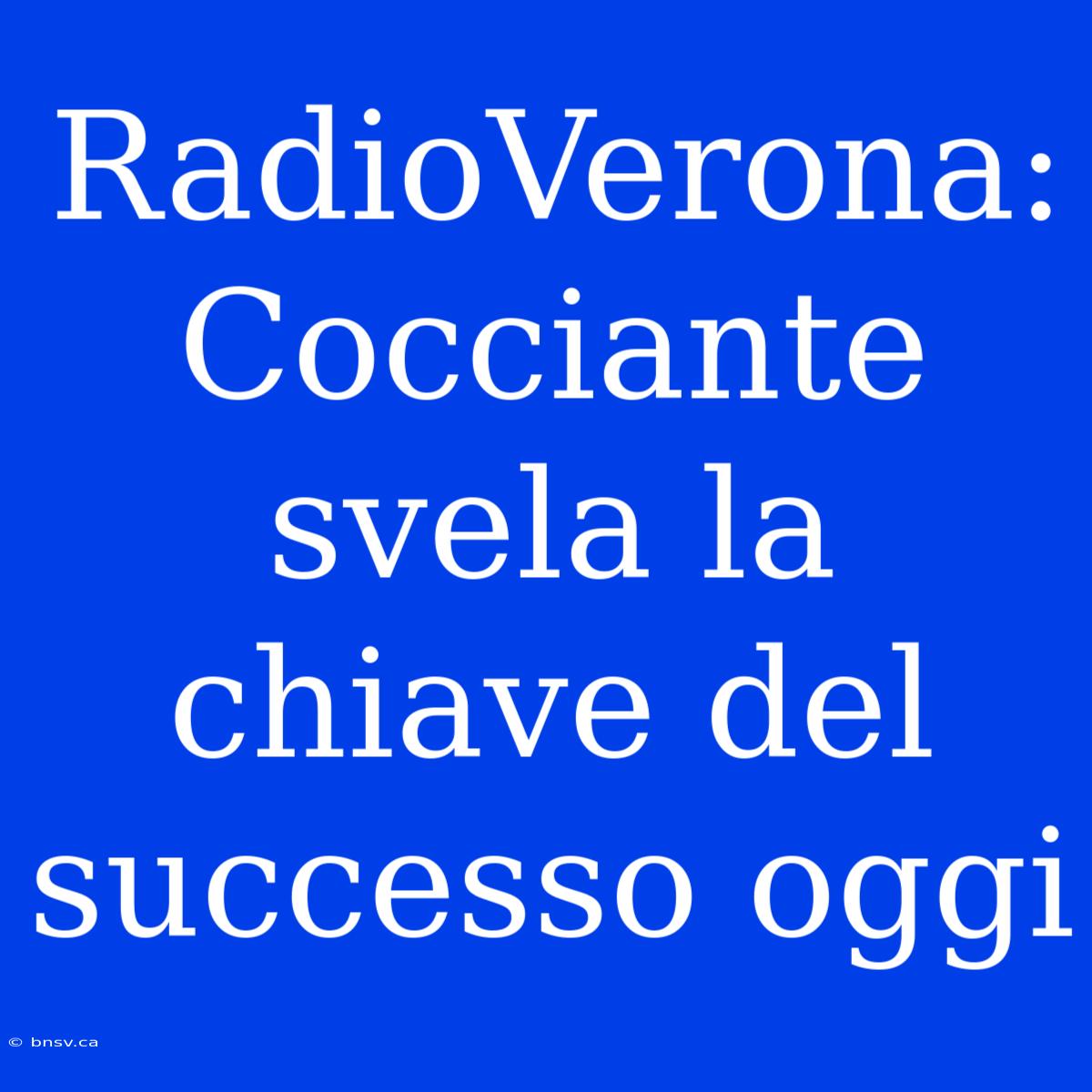 RadioVerona: Cocciante Svela La Chiave Del Successo Oggi