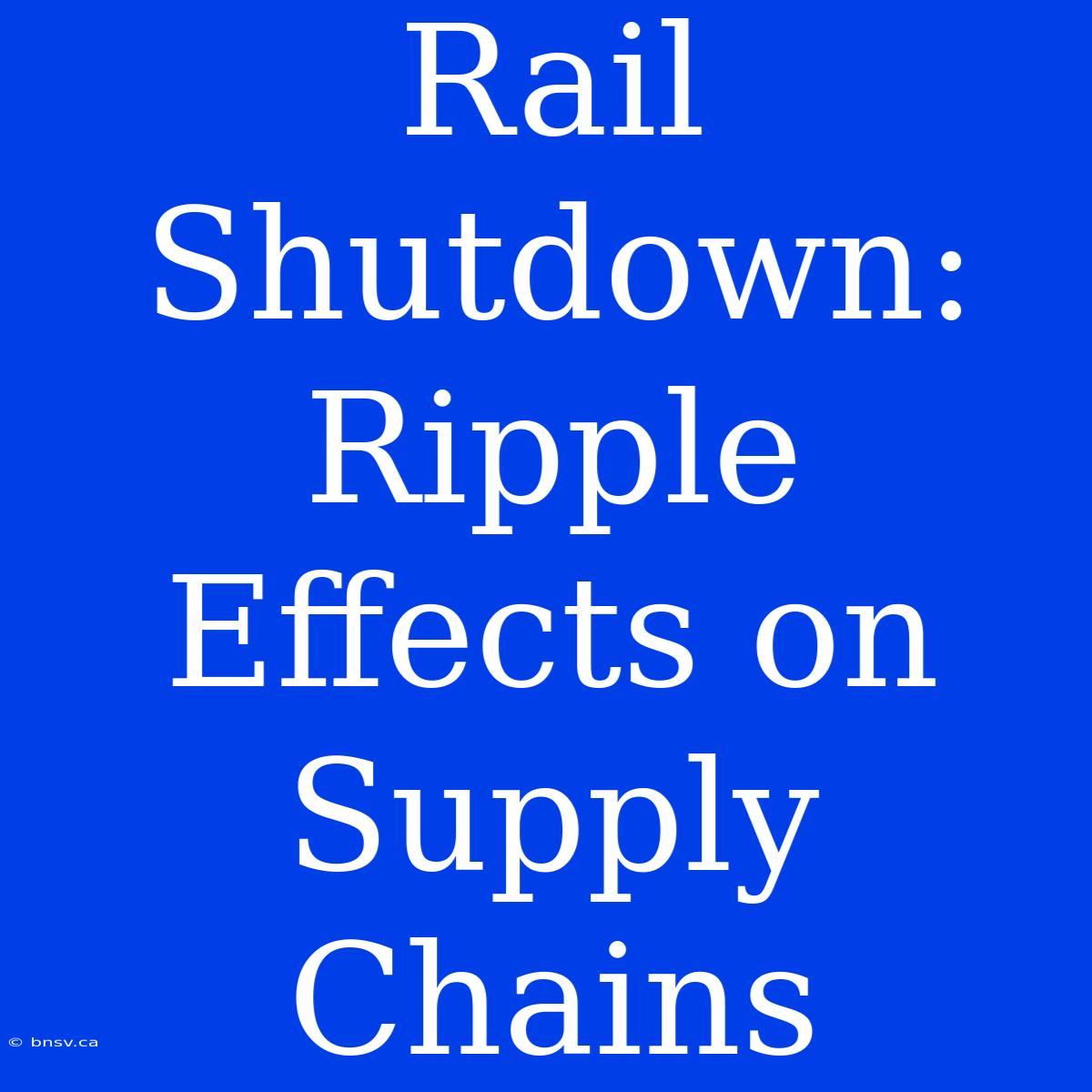 Rail Shutdown: Ripple Effects On Supply Chains