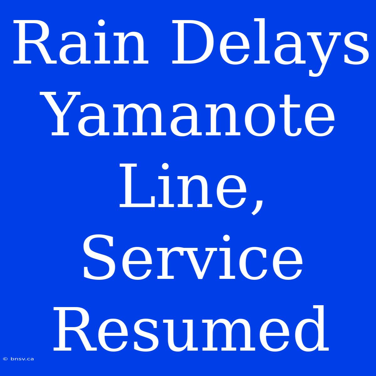 Rain Delays Yamanote Line, Service Resumed