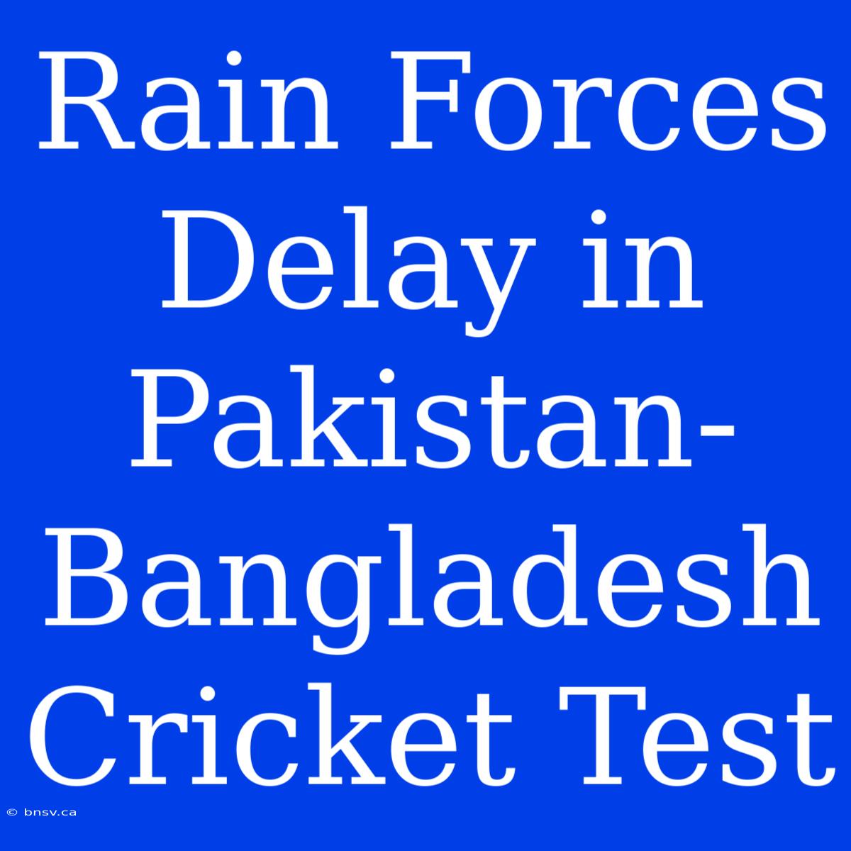 Rain Forces Delay In Pakistan-Bangladesh Cricket Test