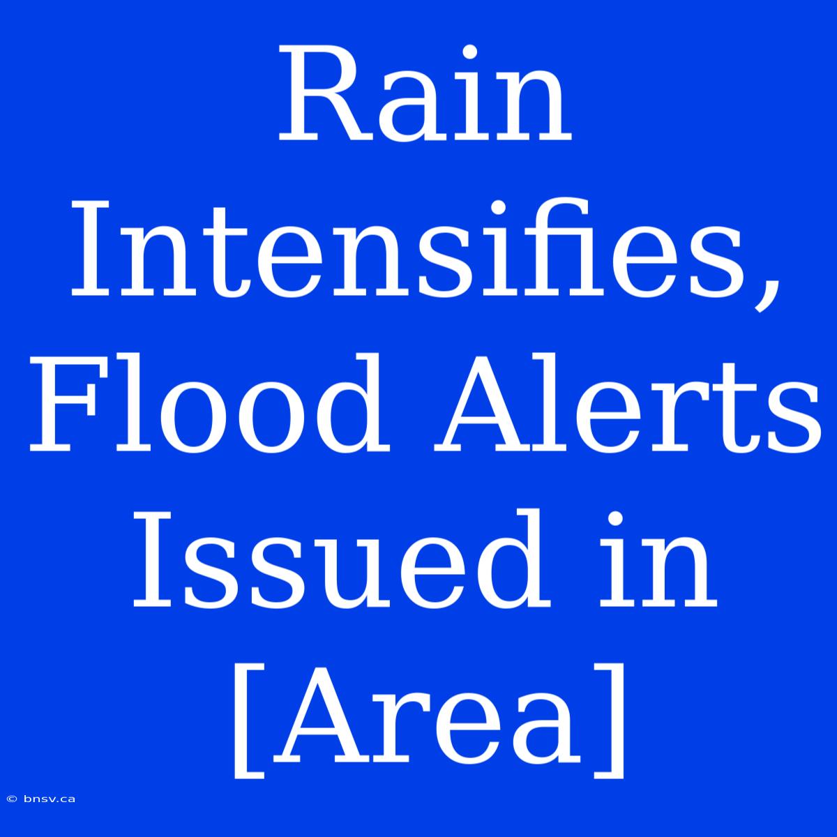 Rain Intensifies, Flood Alerts Issued In [Area]