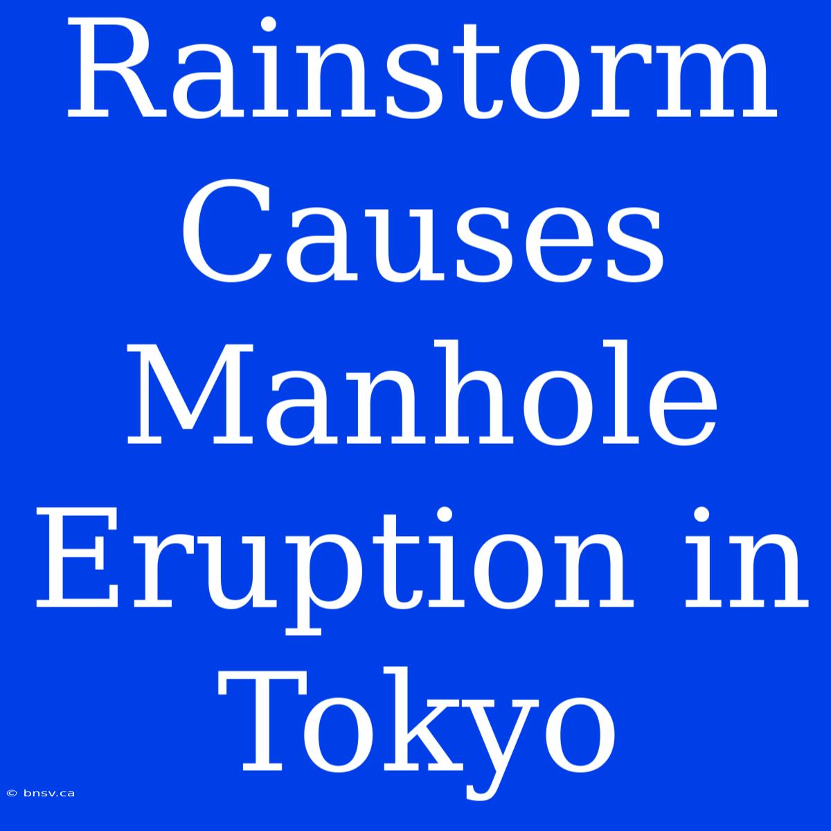 Rainstorm Causes Manhole Eruption In Tokyo