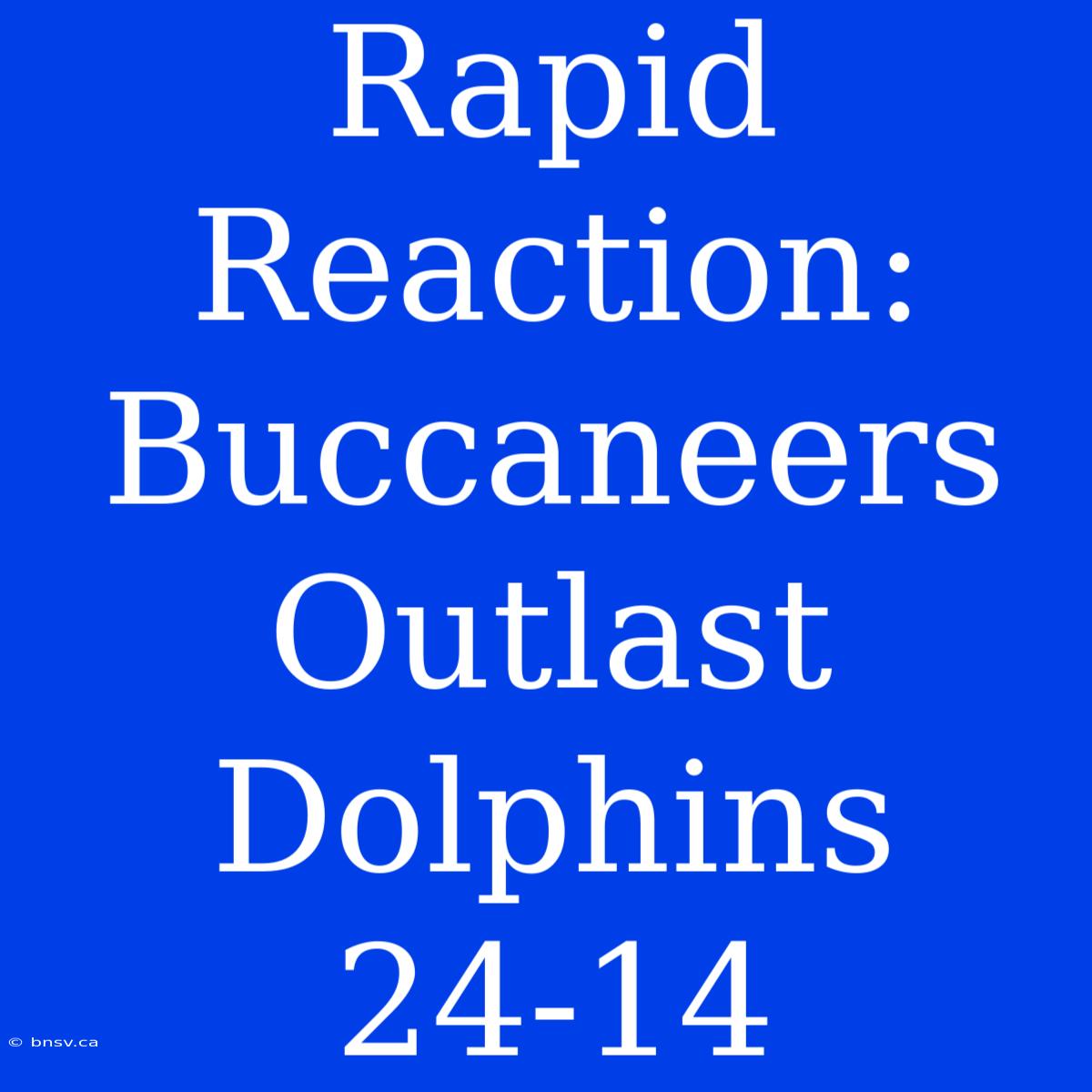 Rapid Reaction: Buccaneers Outlast Dolphins 24-14