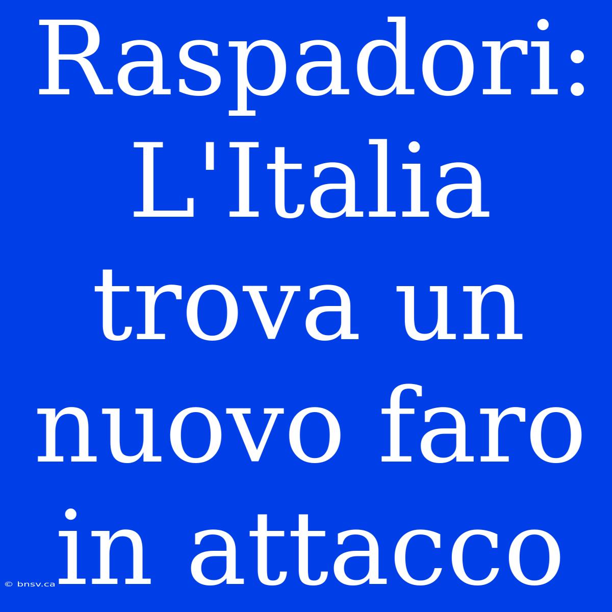 Raspadori: L'Italia Trova Un Nuovo Faro In Attacco