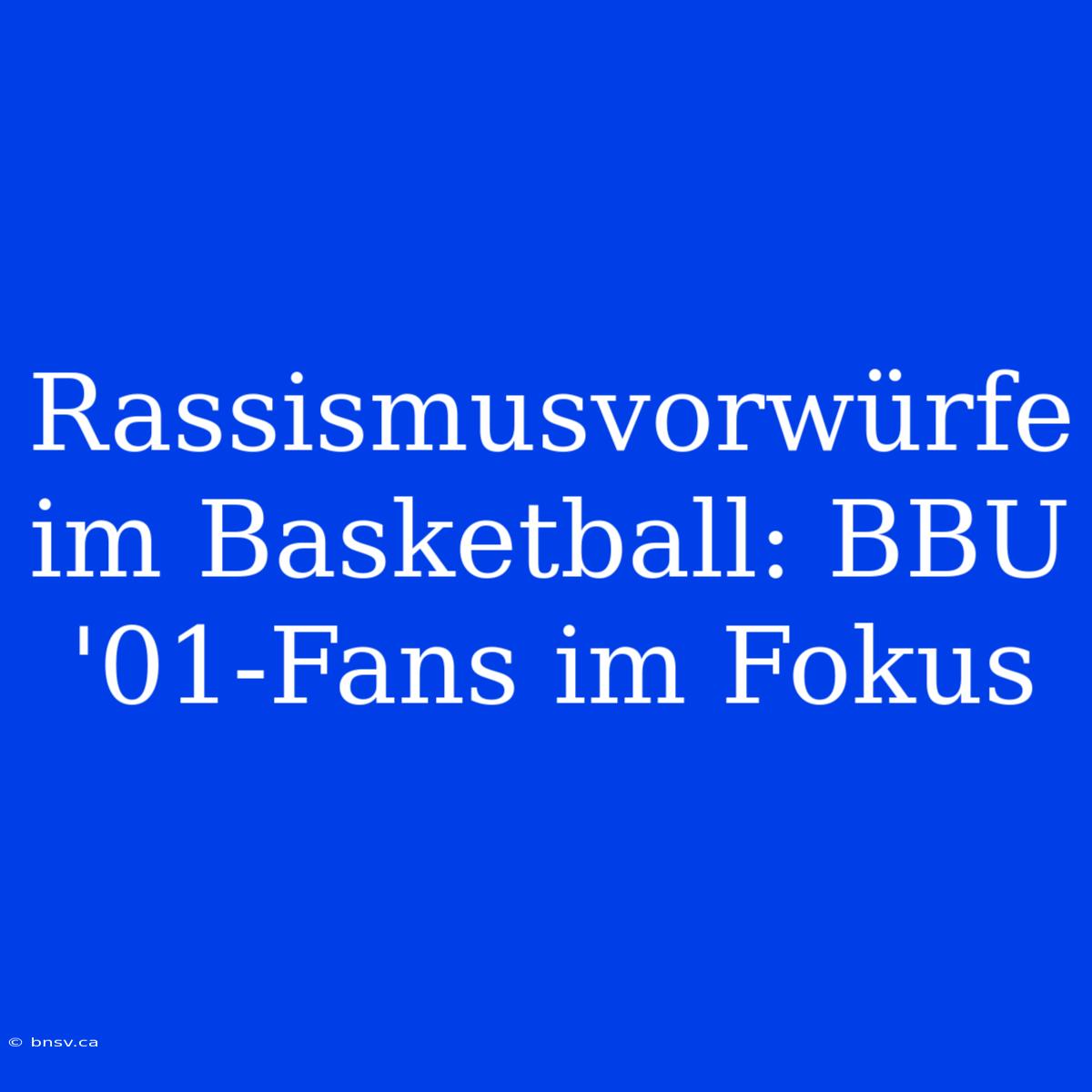 Rassismusvorwürfe Im Basketball: BBU '01-Fans Im Fokus