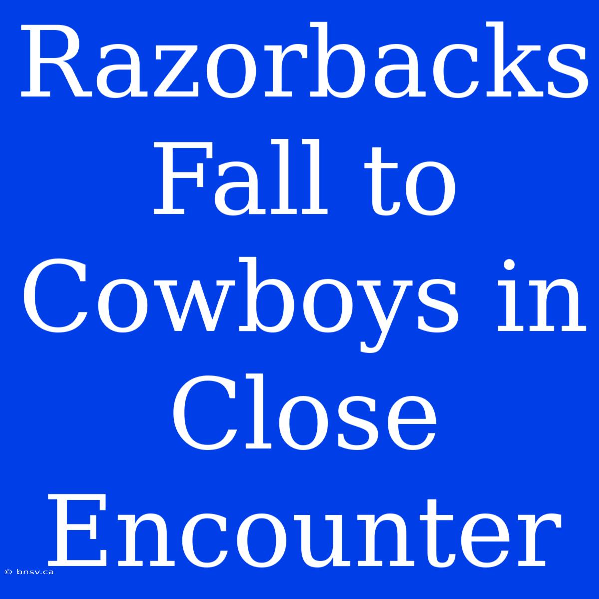 Razorbacks Fall To Cowboys In Close Encounter