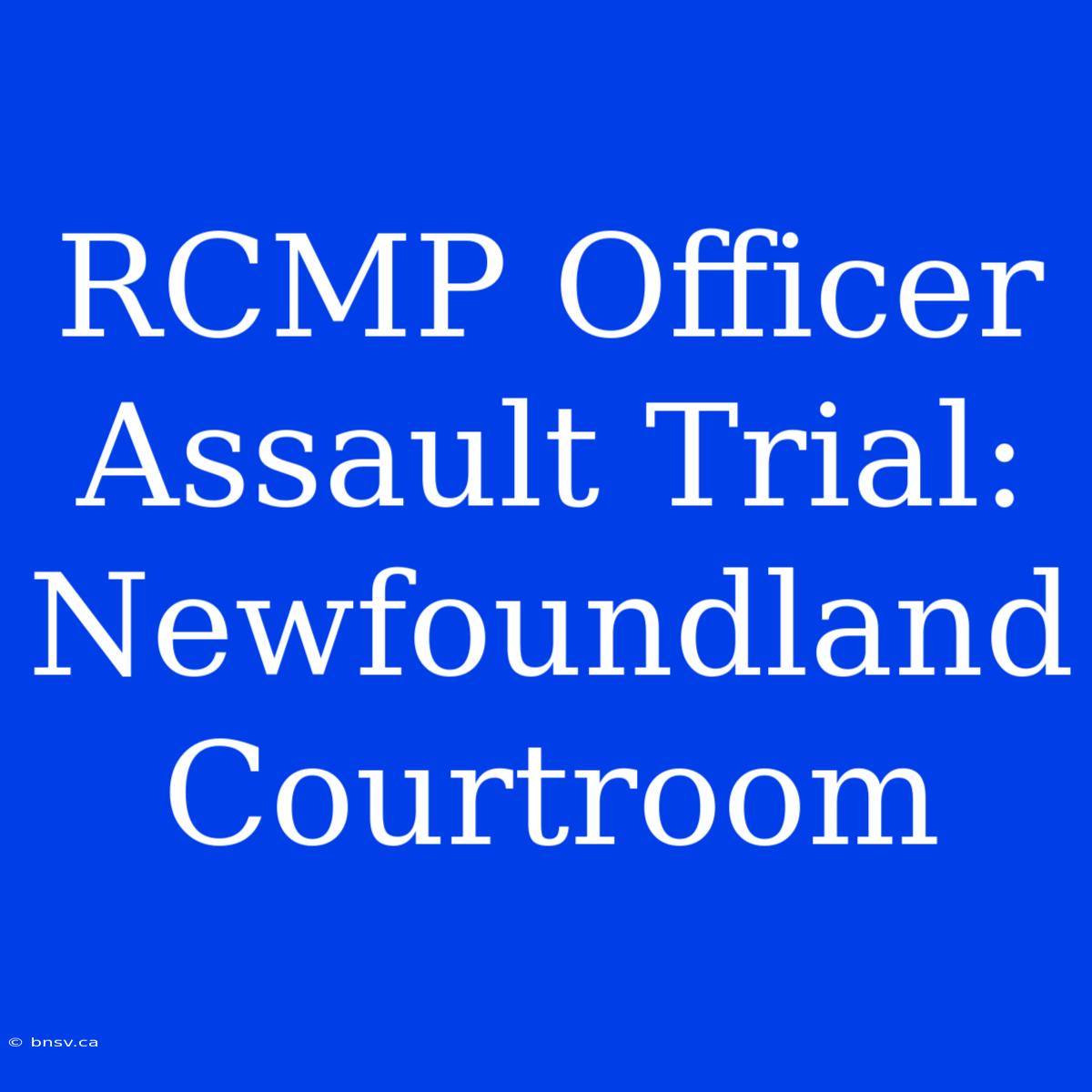 RCMP Officer Assault Trial: Newfoundland Courtroom