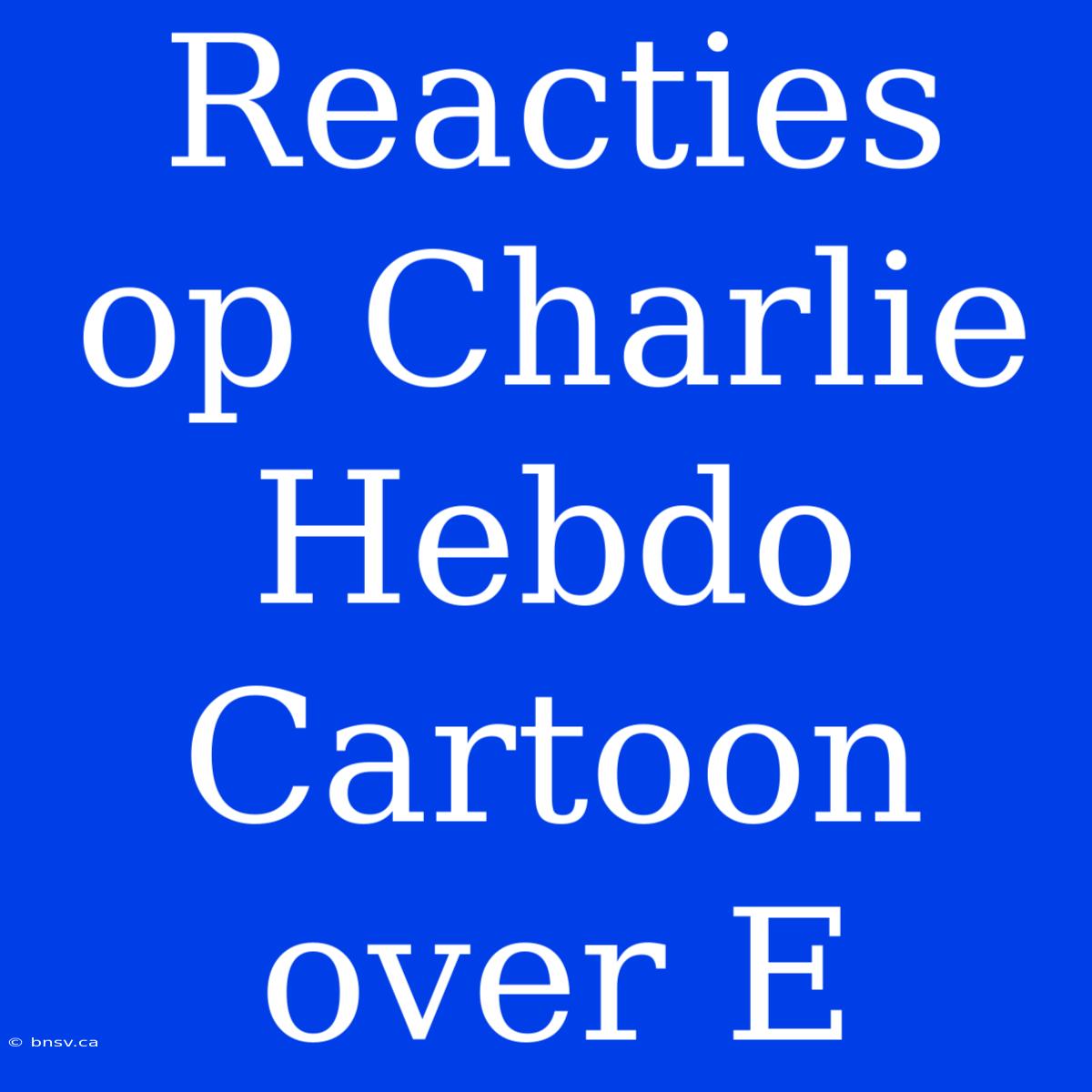 Reacties Op Charlie Hebdo Cartoon Over E