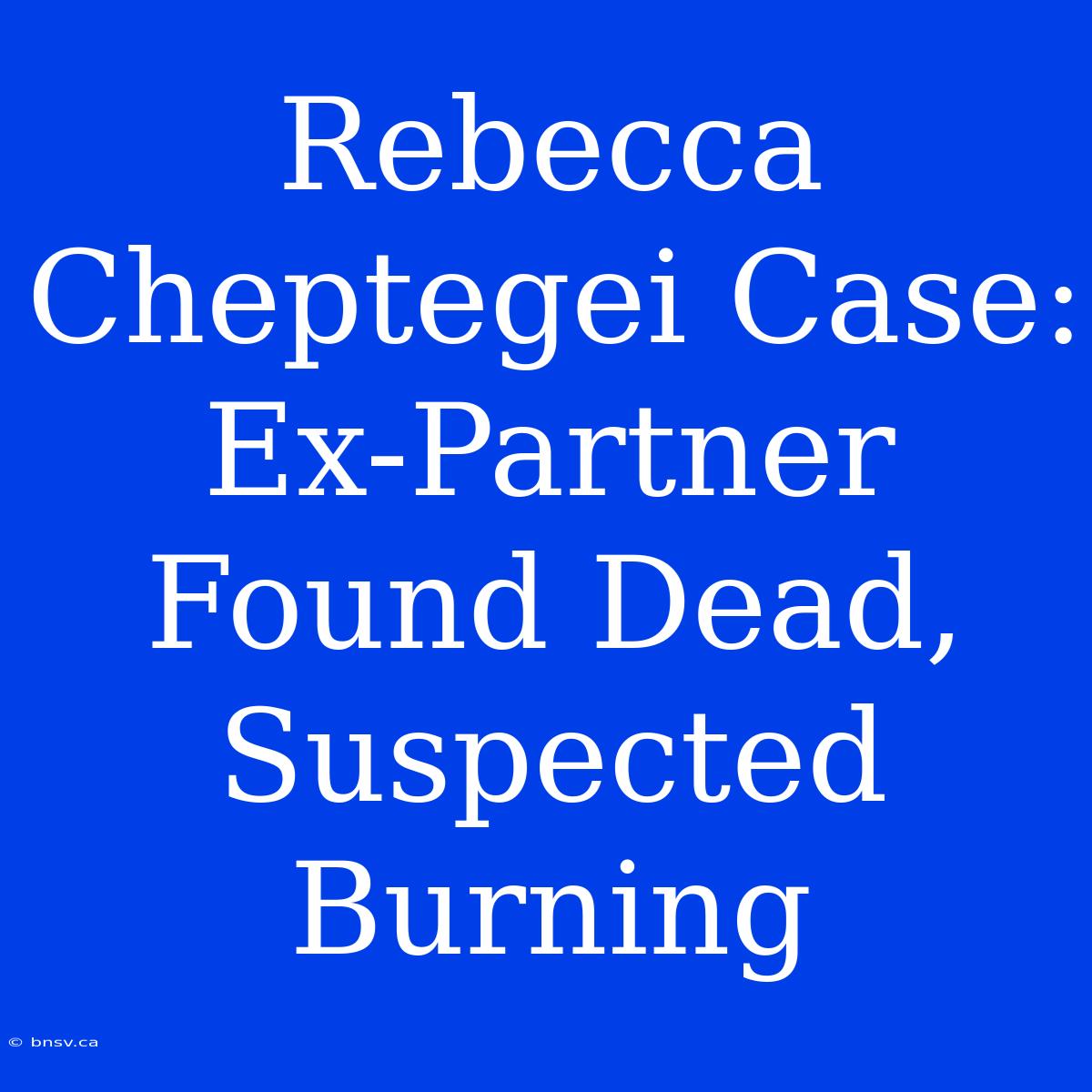 Rebecca Cheptegei Case: Ex-Partner Found Dead, Suspected Burning