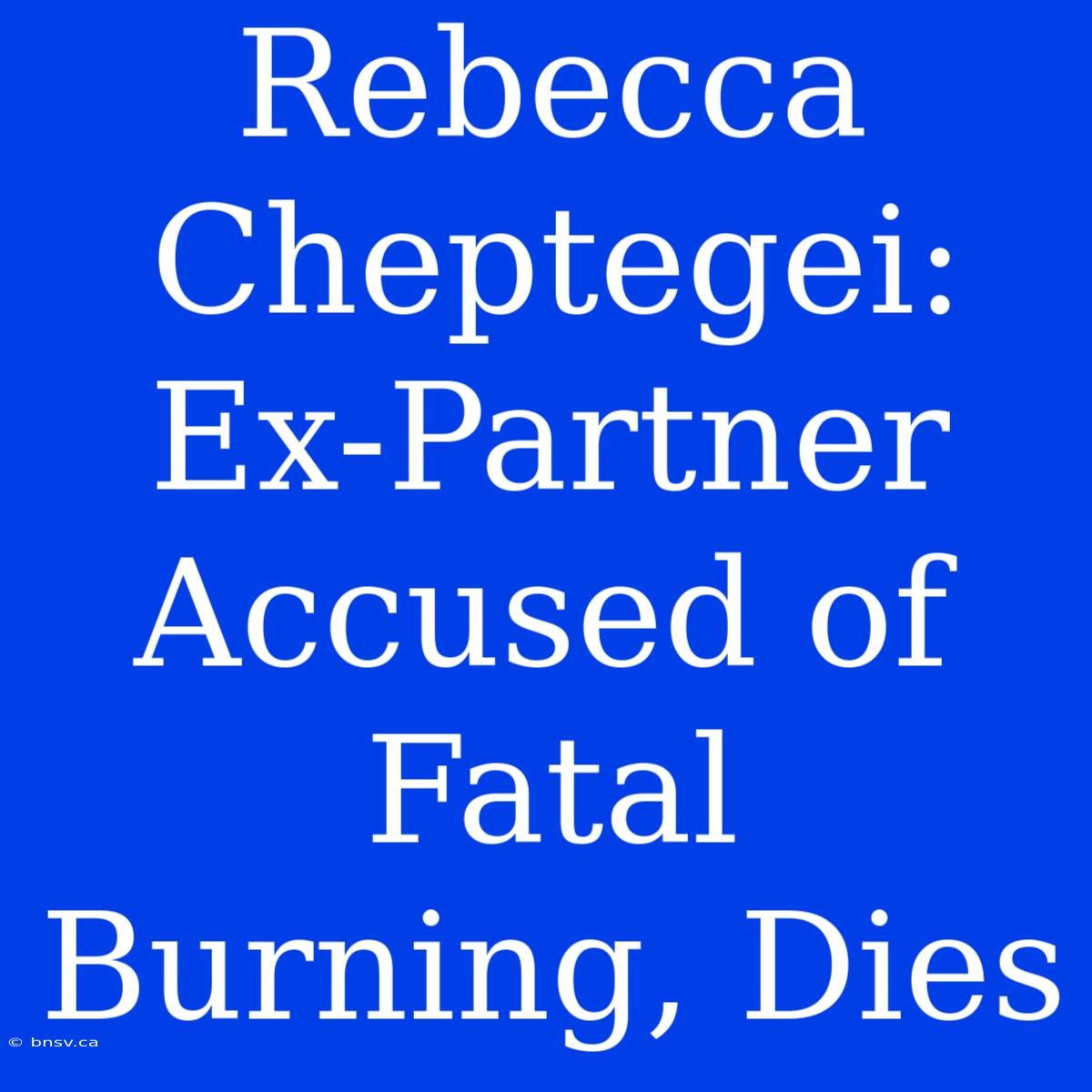 Rebecca Cheptegei: Ex-Partner Accused Of Fatal Burning, Dies