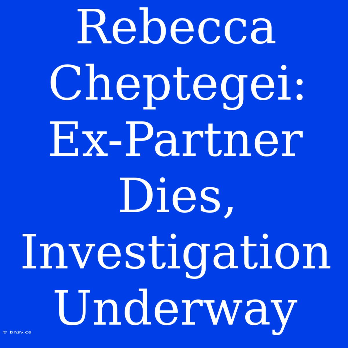 Rebecca Cheptegei: Ex-Partner Dies, Investigation Underway