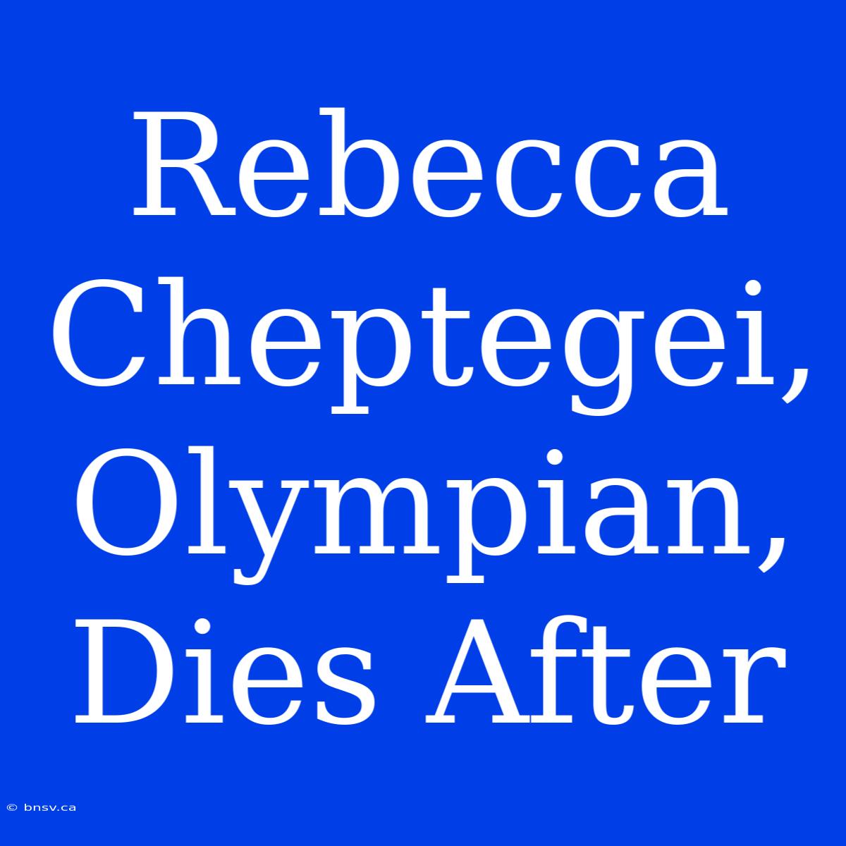 Rebecca Cheptegei, Olympian, Dies After