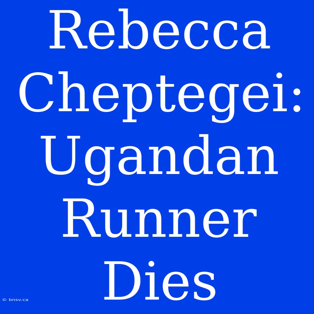 Rebecca Cheptegei: Ugandan Runner Dies