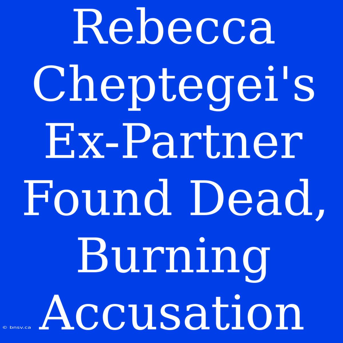 Rebecca Cheptegei's Ex-Partner Found Dead, Burning Accusation