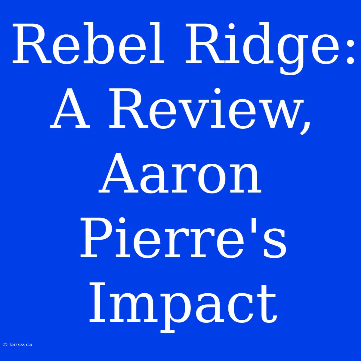 Rebel Ridge: A Review, Aaron Pierre's Impact